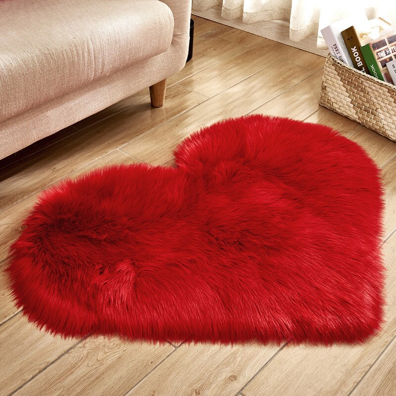 Heart Shaped Rug Faux Fur