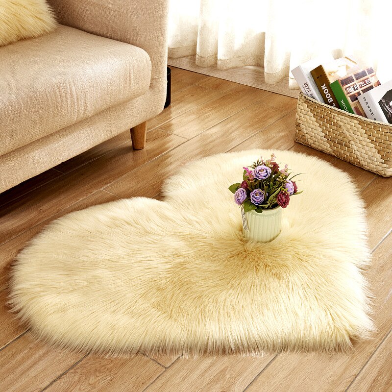 Heart Shaped Rug Faux Fur