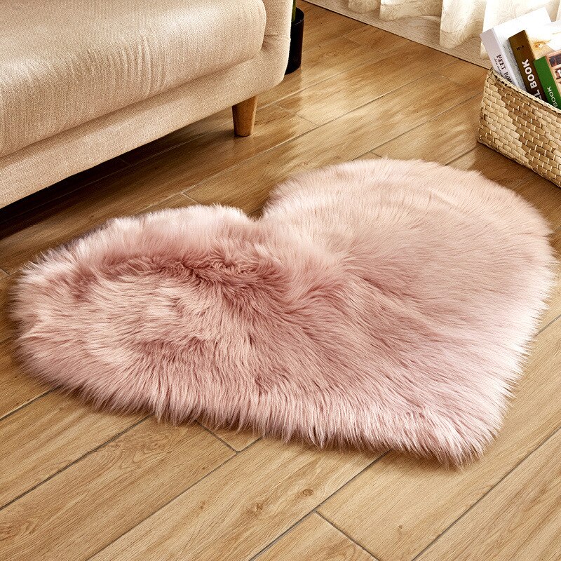 Heart Shaped Rug Faux Fur