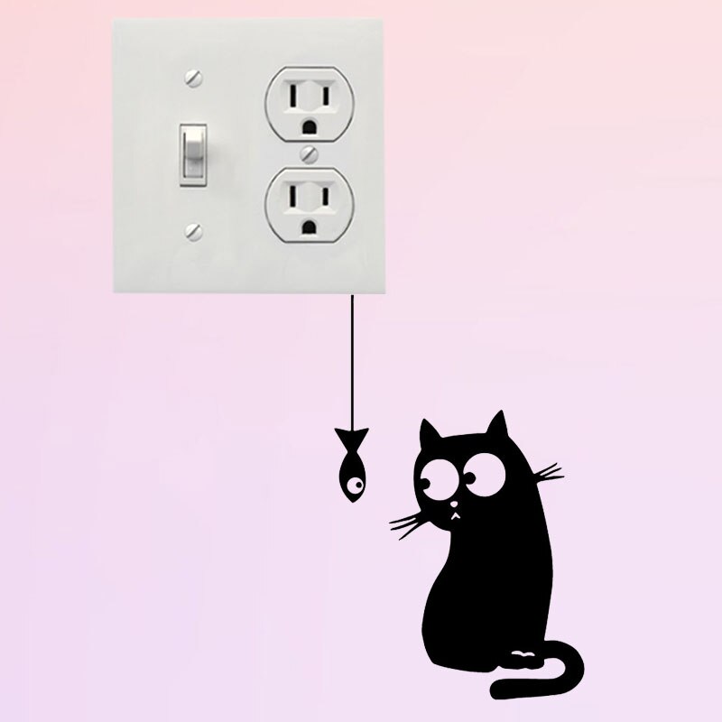 Wall Sticker for Switch Boards Cat Decal