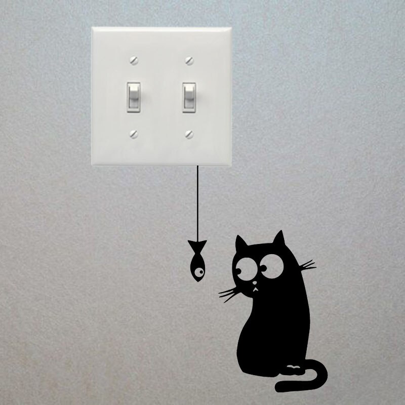 Wall Sticker for Switch Boards Cat Decal