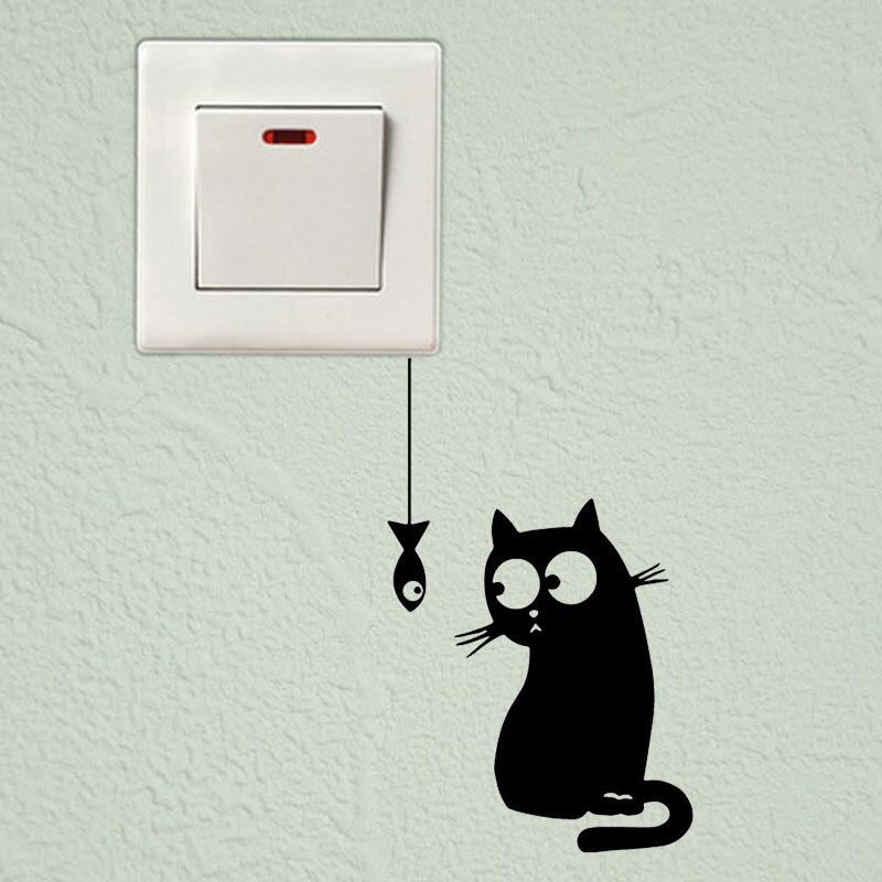 Wall Sticker for Switch Boards Cat Decal