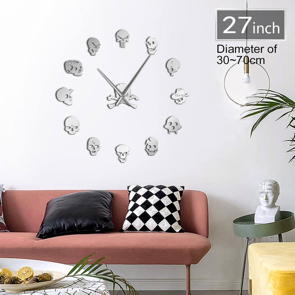 Skull Clock Boardless and Frameless