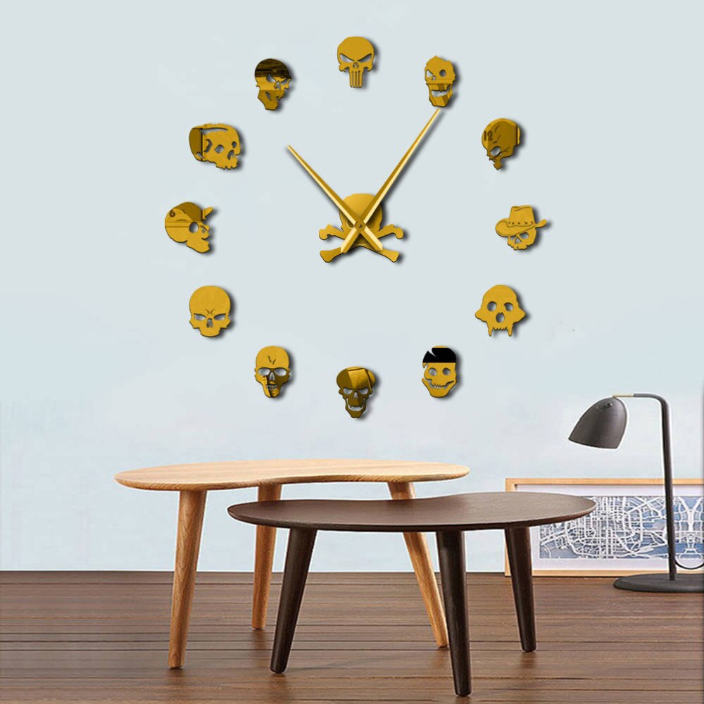 Skull Clock Boardless and Frameless