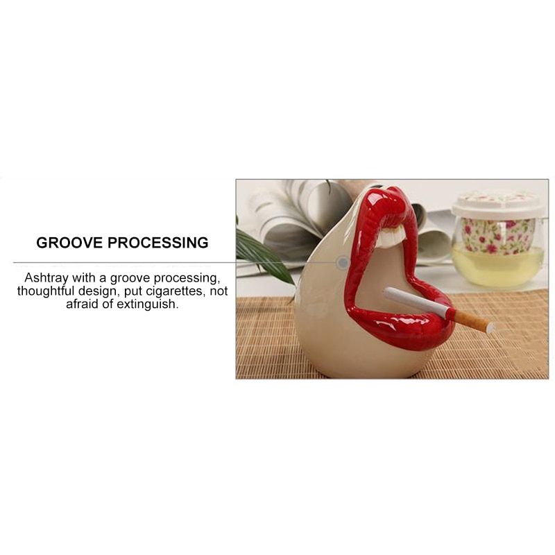 Ceramic Ashtray Cartoon Lips Design