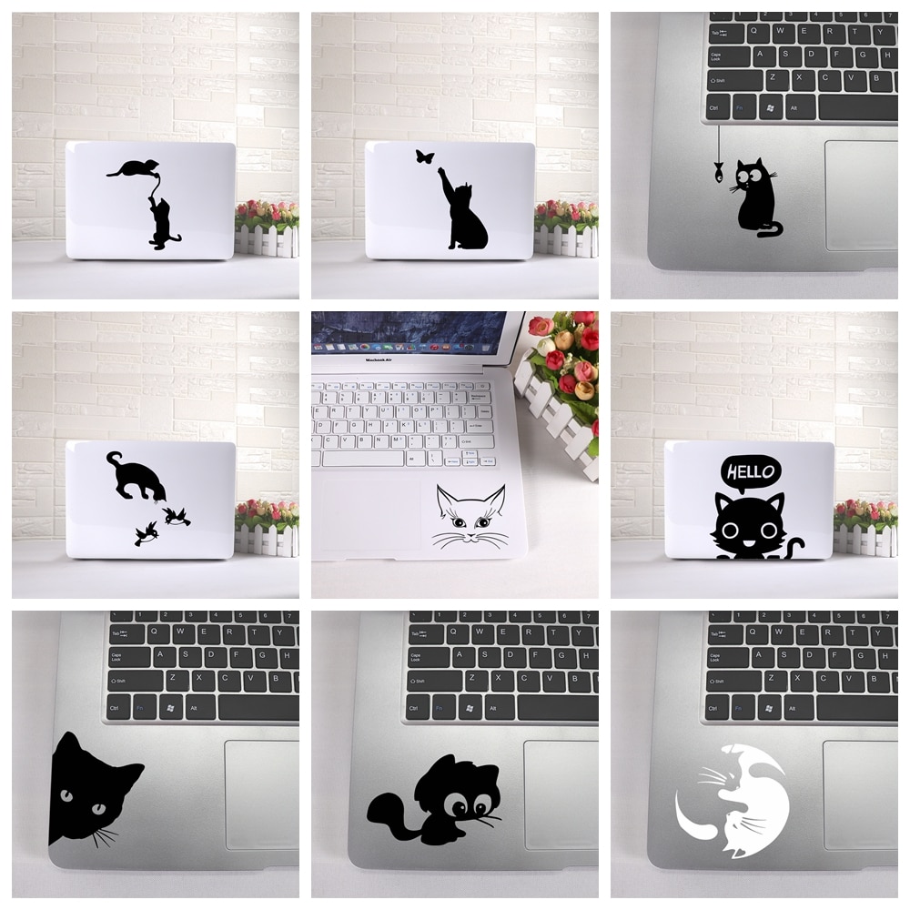 Cute Cat Laptop Sticker Design