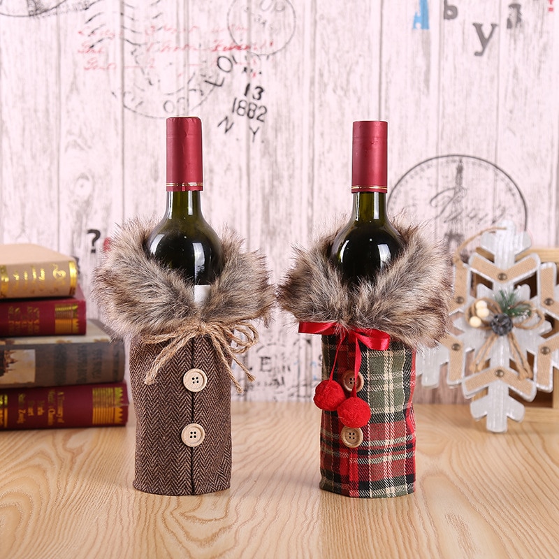 Christmas Wine Bottle Cover Decor