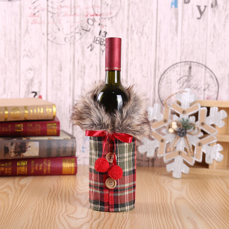 Christmas Wine Bottle Cover Decor