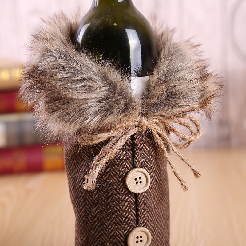 Christmas Wine Bottle Cover Decor