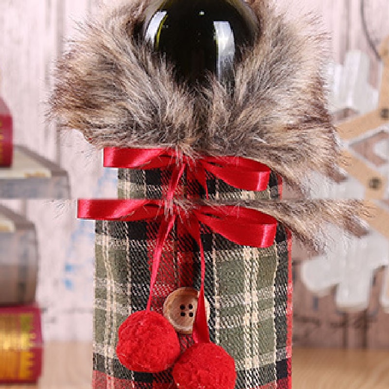 Christmas Wine Bottle Cover Decor