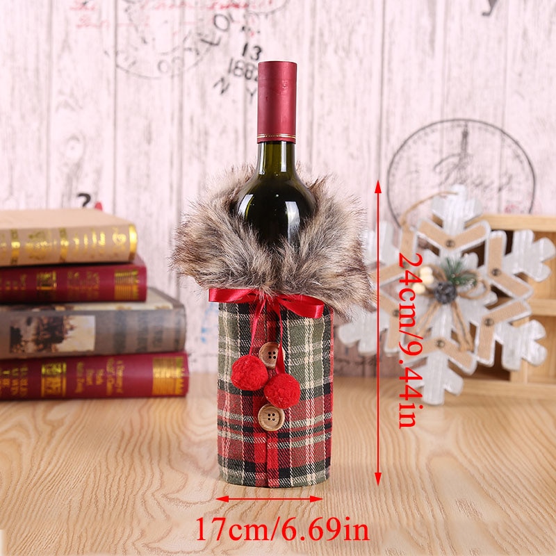 Christmas Wine Bottle Cover Decor