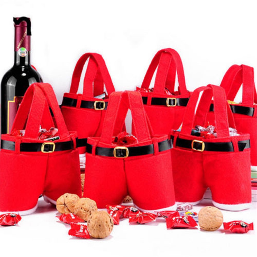 Wine Bottle Gift Bag Santa Design