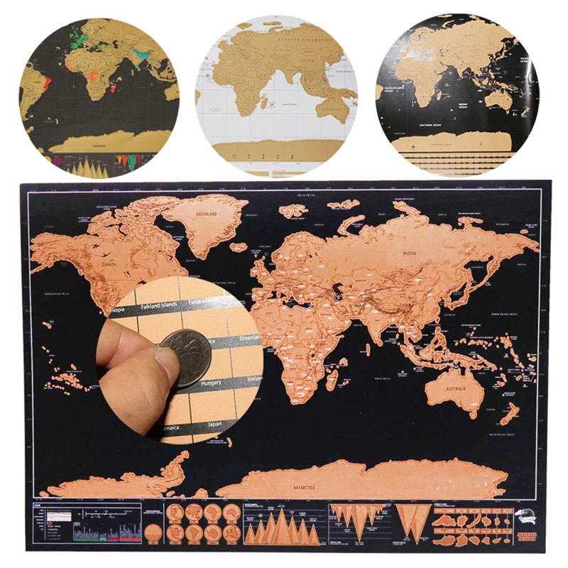 Scratch Map World Travel Decor