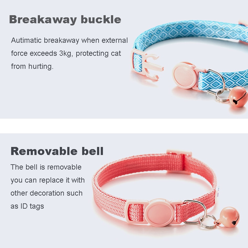 Cat Collars with Bell Cute Collars (2 Pcs)