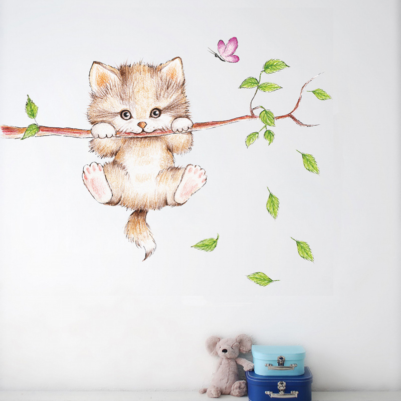 Cat Wall Sticker Cute DIY Animal Wall Decal