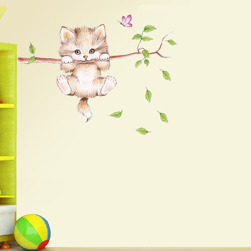 Cat Wall Sticker Cute DIY Animal Wall Decal