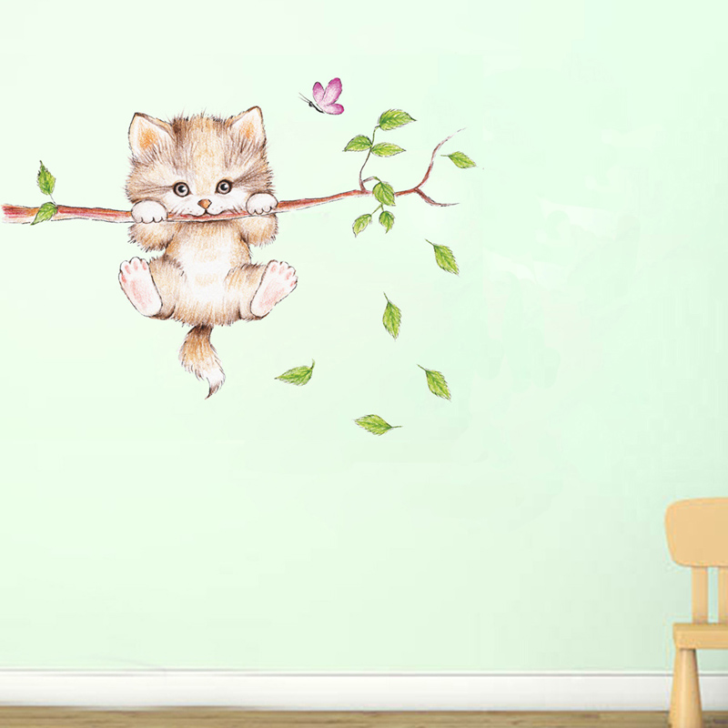 Cat Wall Sticker Cute DIY Animal Wall Decal