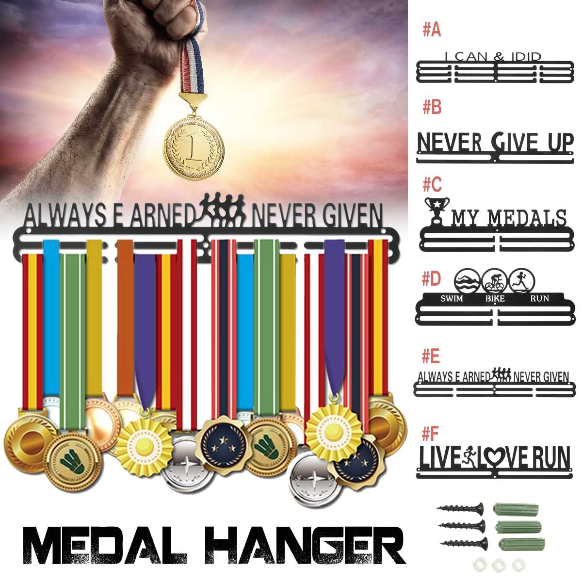 Medal Display Rack Wall-Mounted Hanger