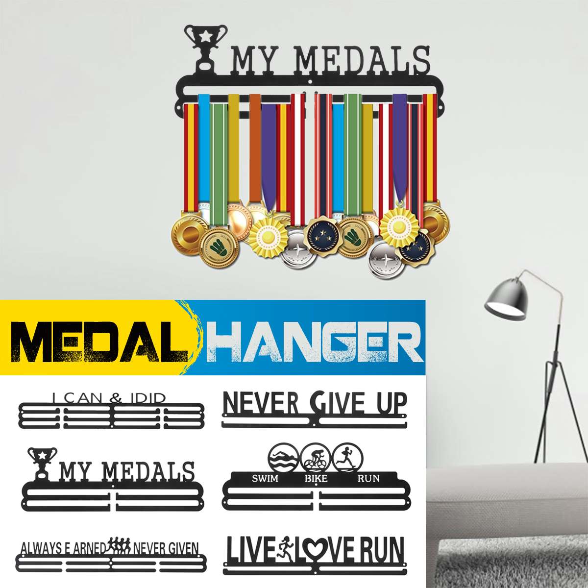 Medal Display Rack Wall-Mounted Hanger