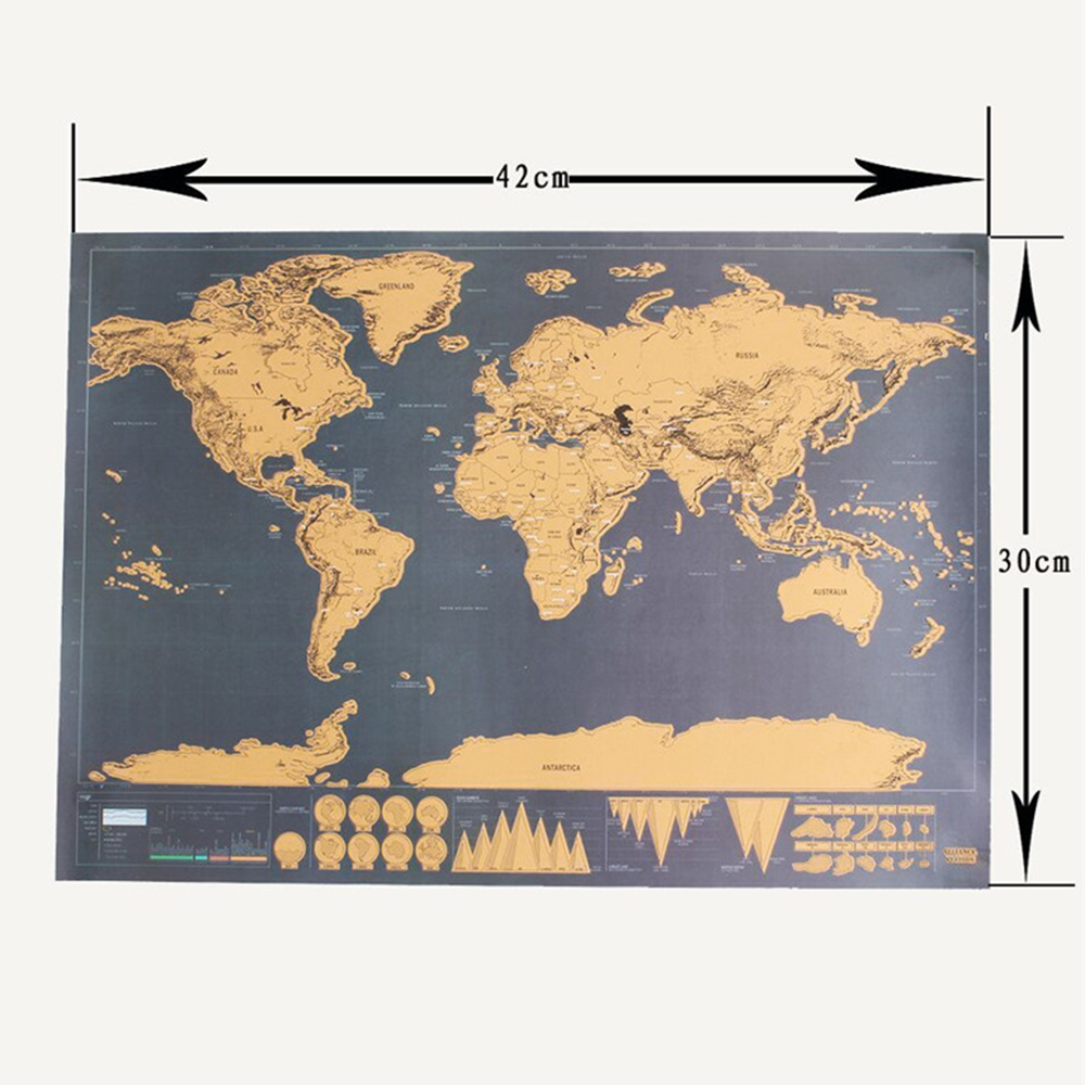 Scratch World Map Globe Poster