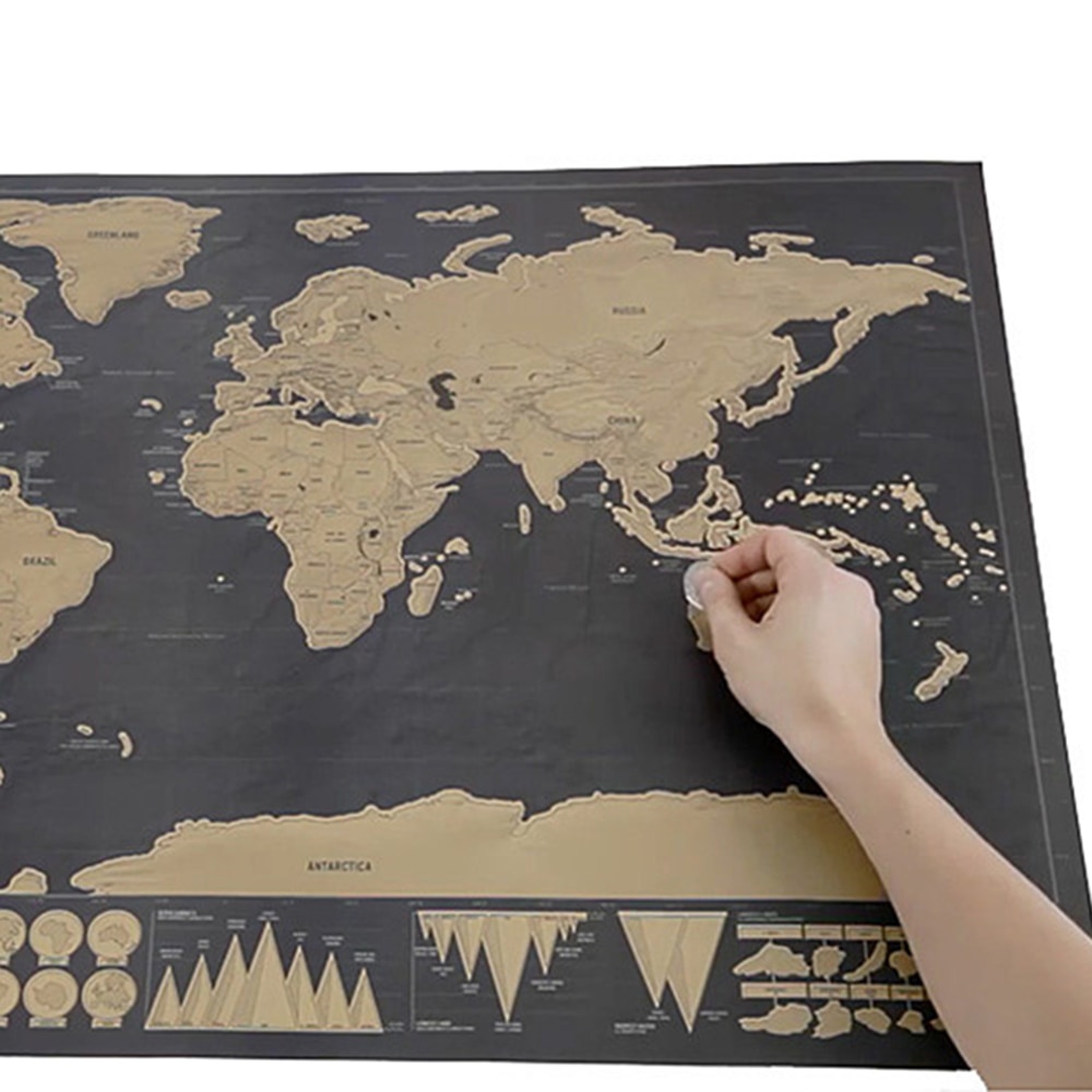 Scratch World Map Globe Poster