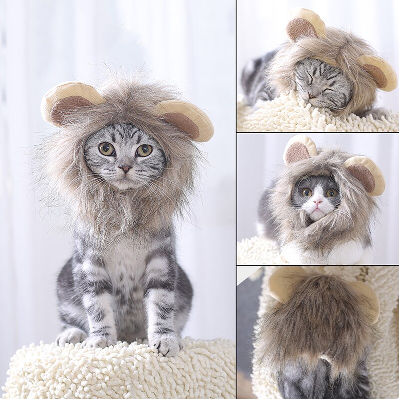 Cat Lion Costume Pet Funny Headgear