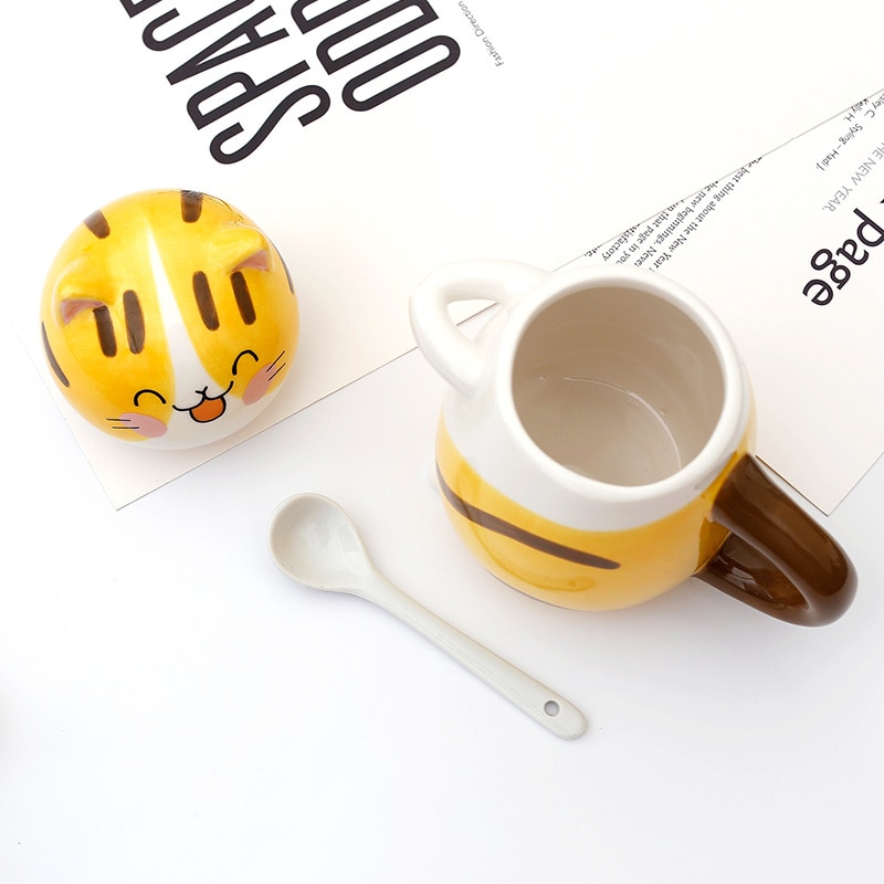 Cat Coffee Mug with Spoon