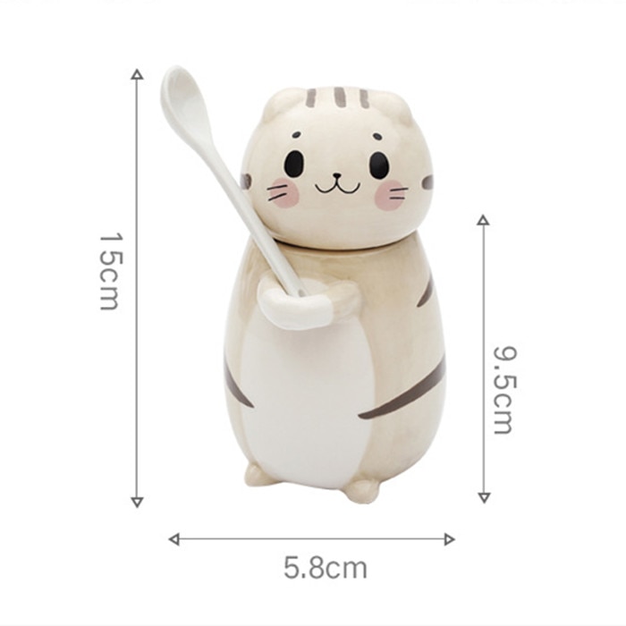 Cat Coffee Mug with Spoon