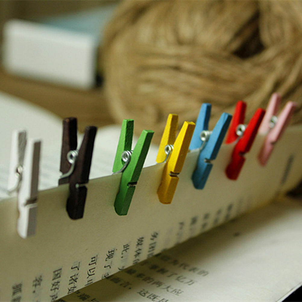 Mini Clothespins Wooden Art Craft Clips (50pcs)