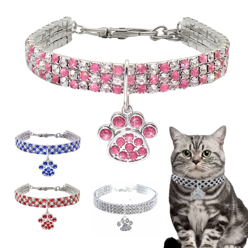 Pet Necklace Shiny Crystal Pet Accessory