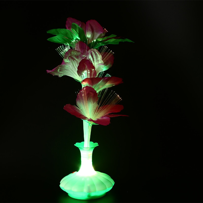 LED Fiber Optic Light Flower Vase Decor