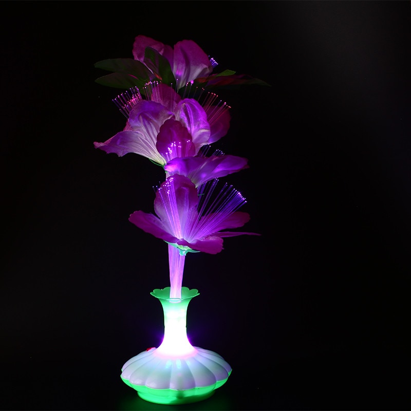 LED Fiber Optic Light Flower Vase Decor