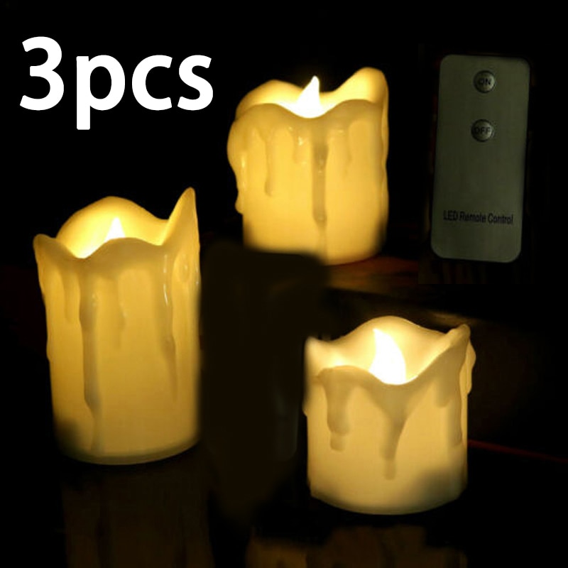 Flameless Candles with Remote (3pcs)