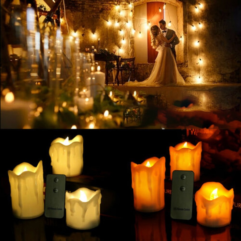 Flameless Candles with Remote (3pcs)