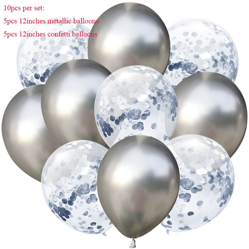 Glitter Balloons 10PC Party Decors Set