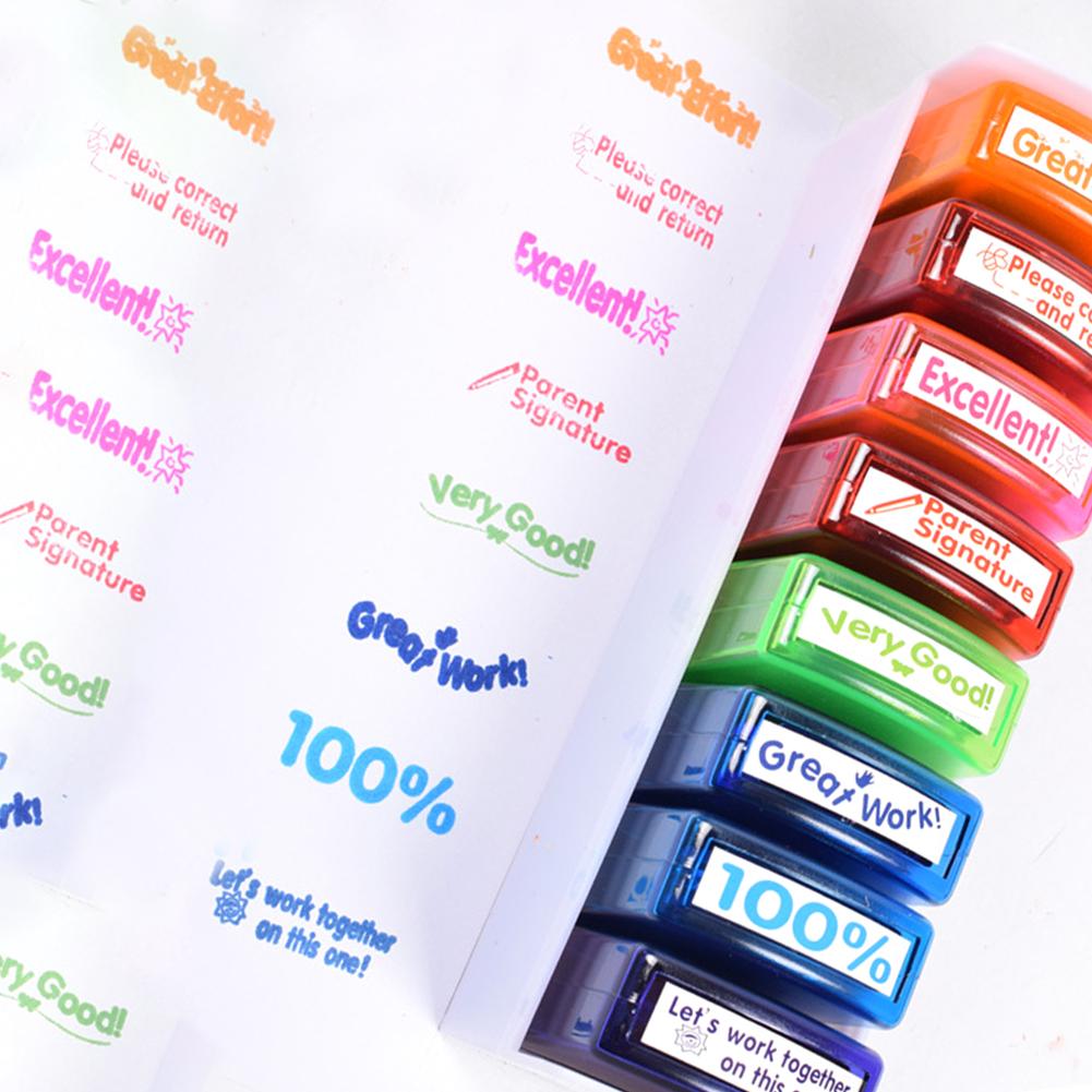 School Stamps Teacher Seal Set (8Pcs)