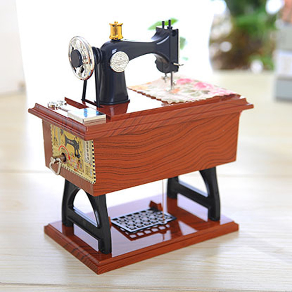 Vintage Music Box Sewing Machine Design