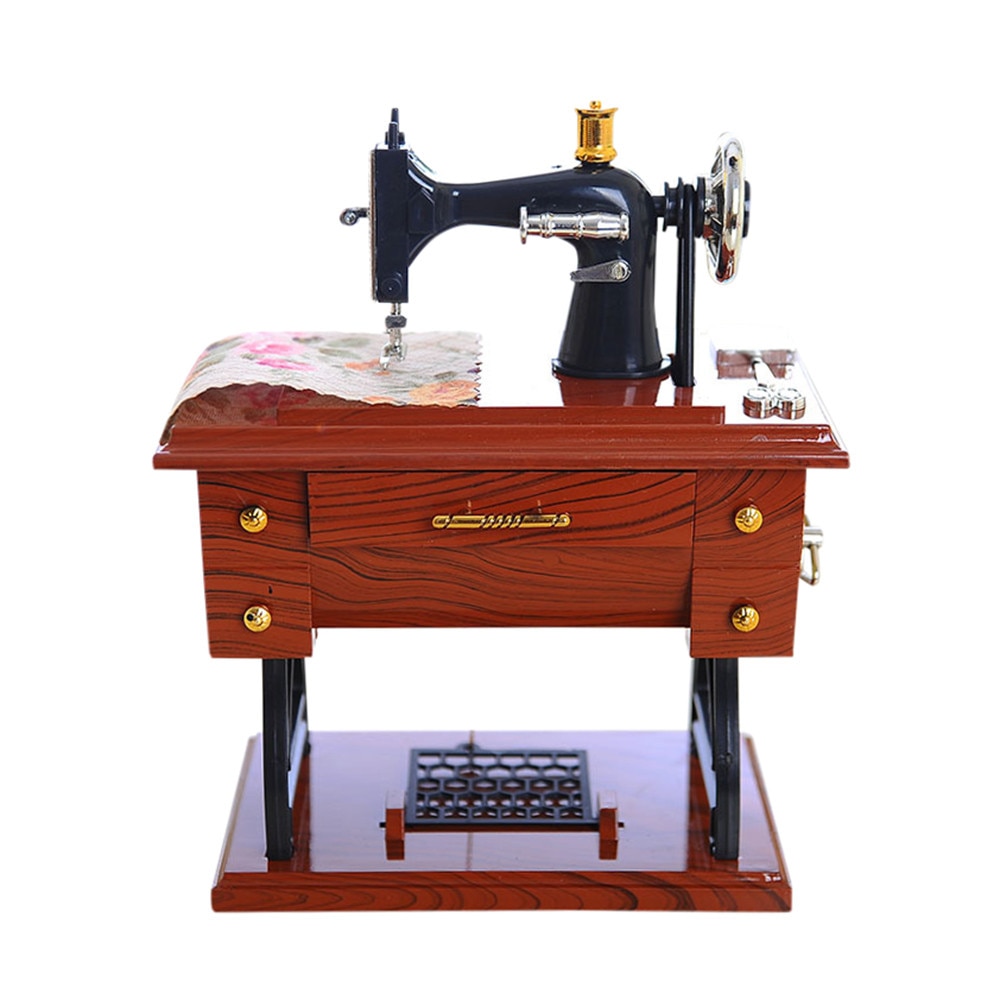 Vintage Music Box Sewing Machine Design