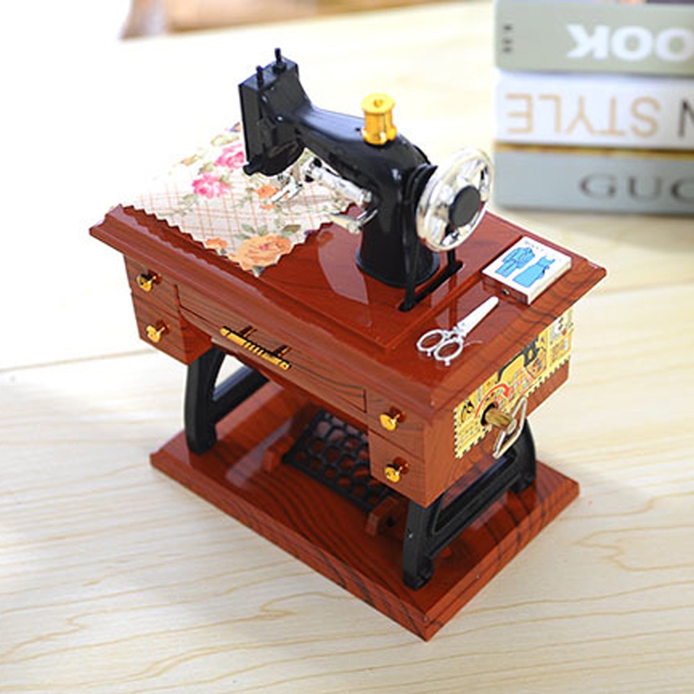 Vintage Music Box Sewing Machine Design