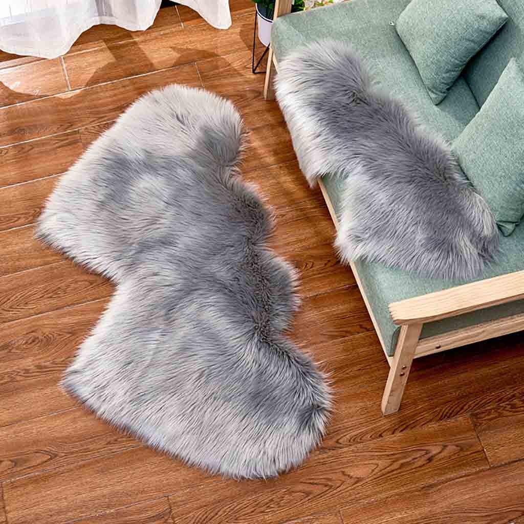 Faux Fur Carpet Heart Shaped Rug