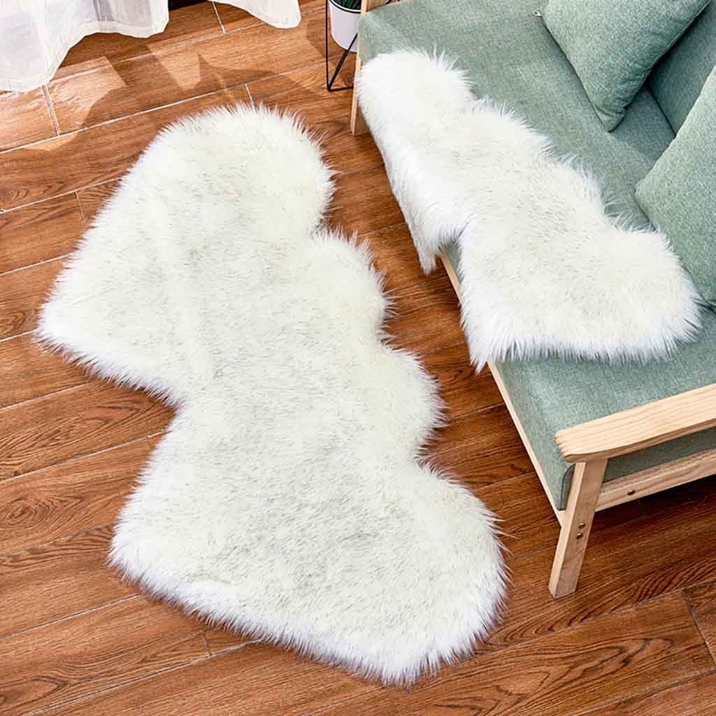 Faux Fur Carpet Heart Shaped Rug