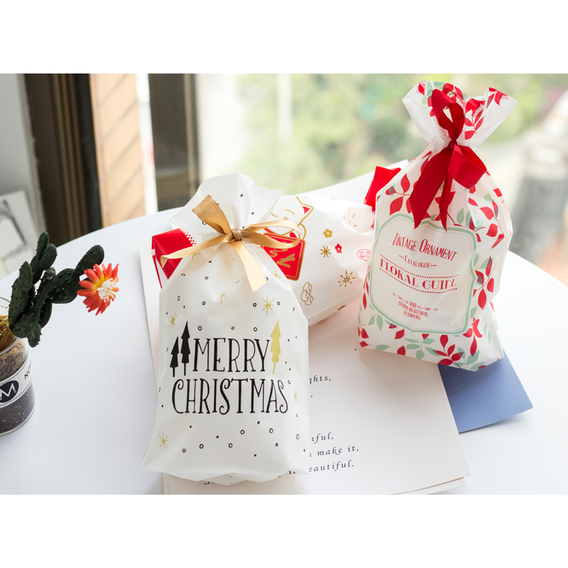 Drawstring Christmas Gift Bags (10Pcs)