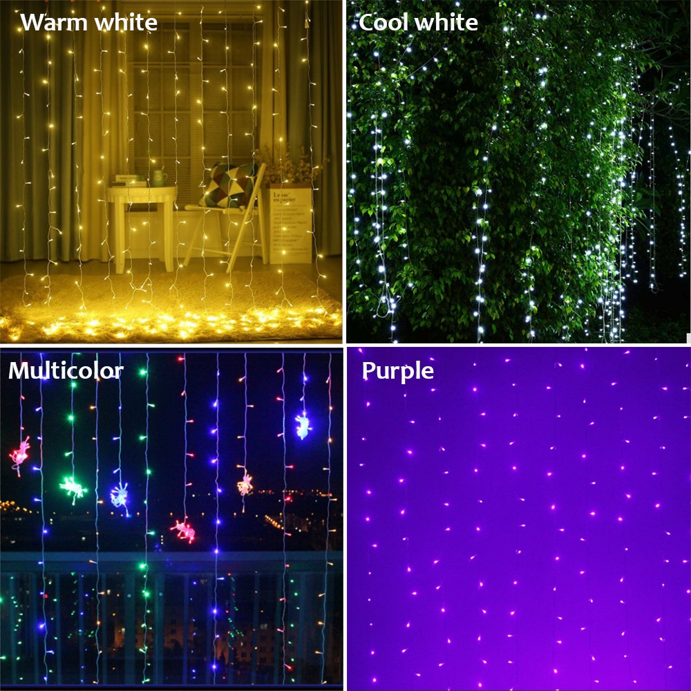 Curtain Christmas Lights 8 Modes Control