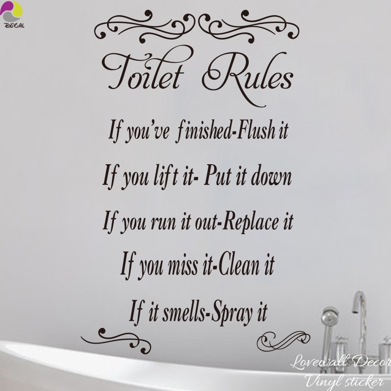 Toilet Stickers Bathroom Rules Wall Sticker