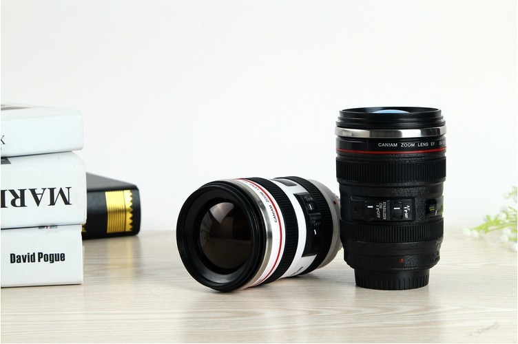 Camera Lens Mug with Lid