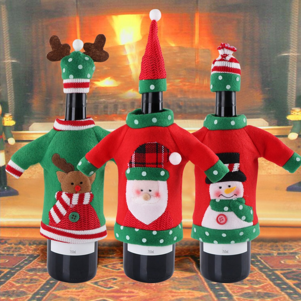 Wine Bottle Covers Christmas Decoration