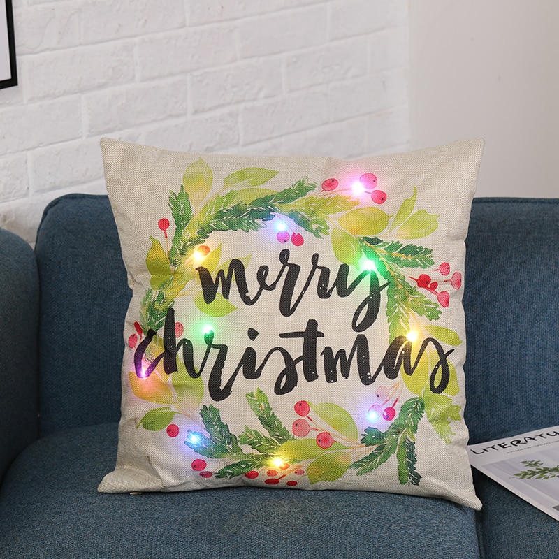 Christmas Cushion Cover LED Lights