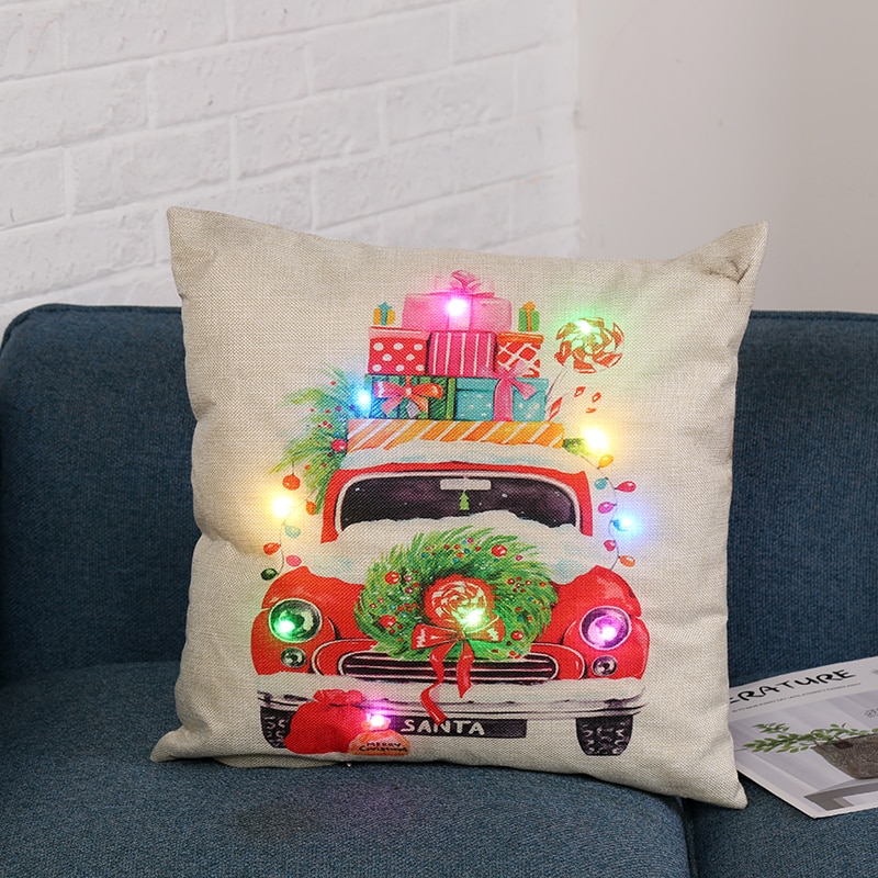 Christmas Cushion Cover LED Lights