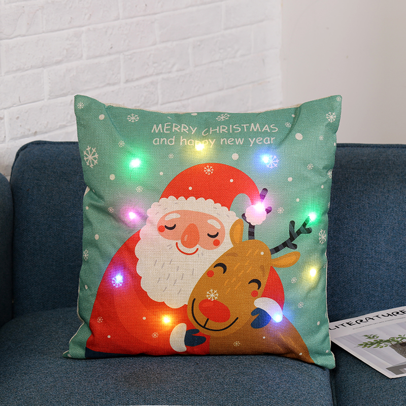 Christmas Cushion Cover LED Lights