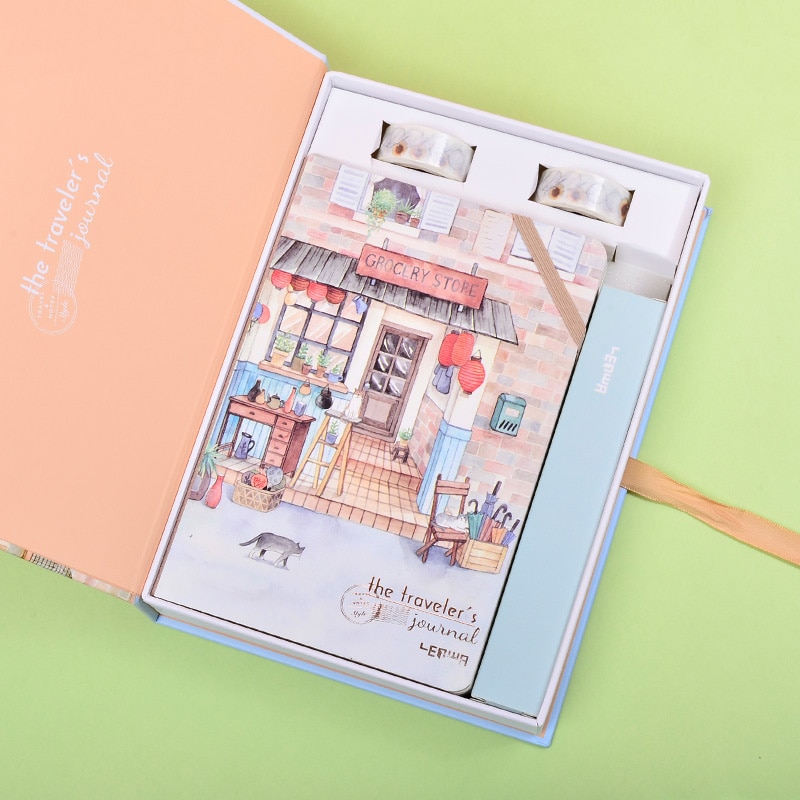 Travel Journal Set Notebook Pen Tape